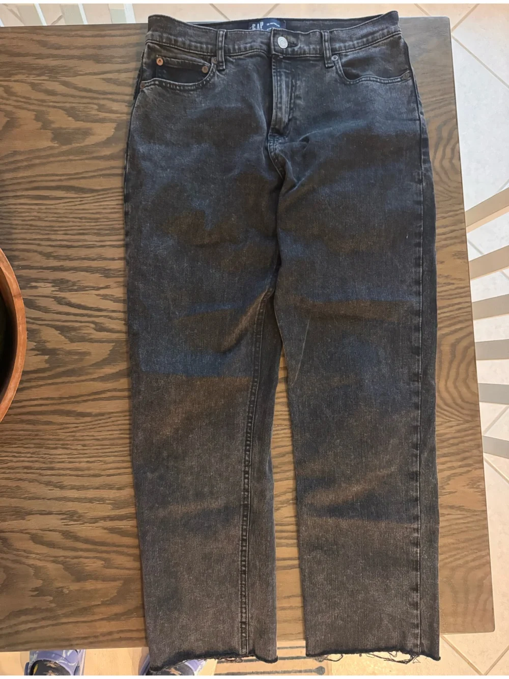 GAP Washed Black Straight Jeans